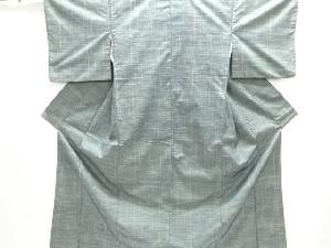 アンティーク　縞模様織り出し手織り紬着物